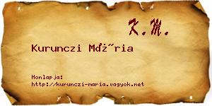 Kurunczi Mária névjegykártya
