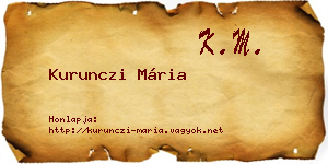 Kurunczi Mária névjegykártya