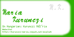 maria kurunczi business card